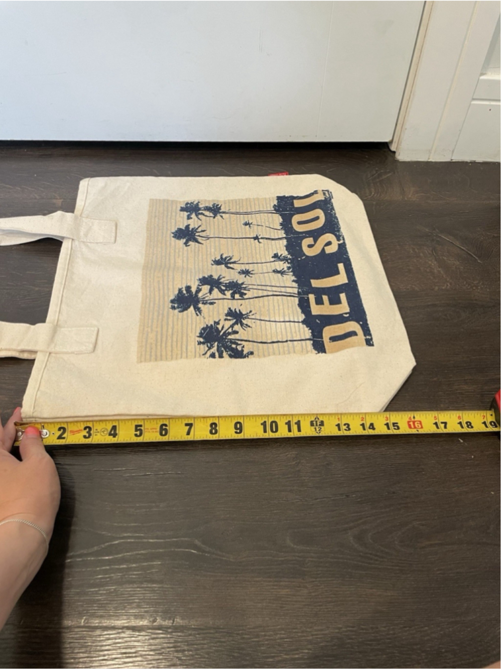 DEL SOL Color Changing Tote Shopping Beach Bag Ivory Canvas Palm Trees - Picture 5 of 6